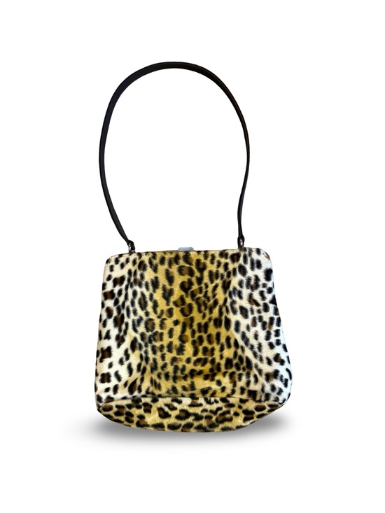 Esprit Handbags - Vintage Esprit Leopard Print Faux
Fur Handbag